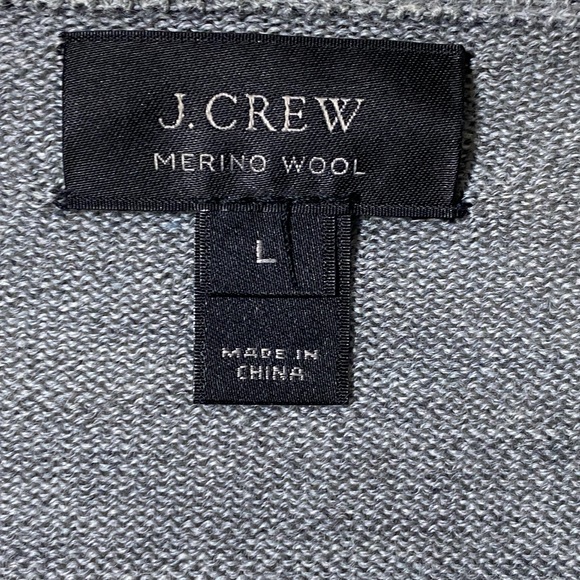 J Crew Merino wool sweater pullover raglan crewneck large two tone gray GUC - Picture 3 of 4